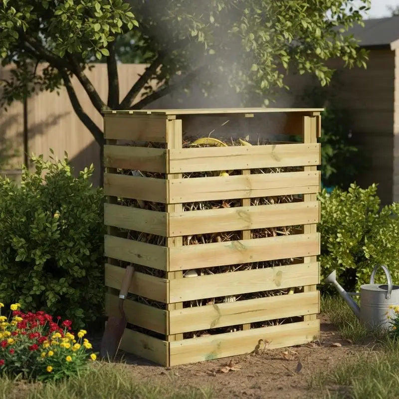 Composteur en Bois Imprégné 80x50x100 cm - Recyclage Jardin Durable