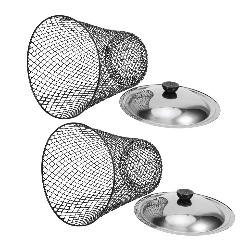 Set 2 Composteurs de Jardin en Métal avec Couvercle - Poubelle Extérieure Efficace