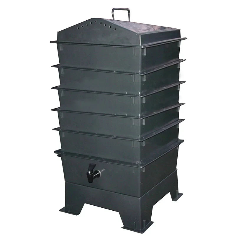 Composteur de Vers Domestique à 5 Niveaux - Fabrication d'Engrais Organique Maison