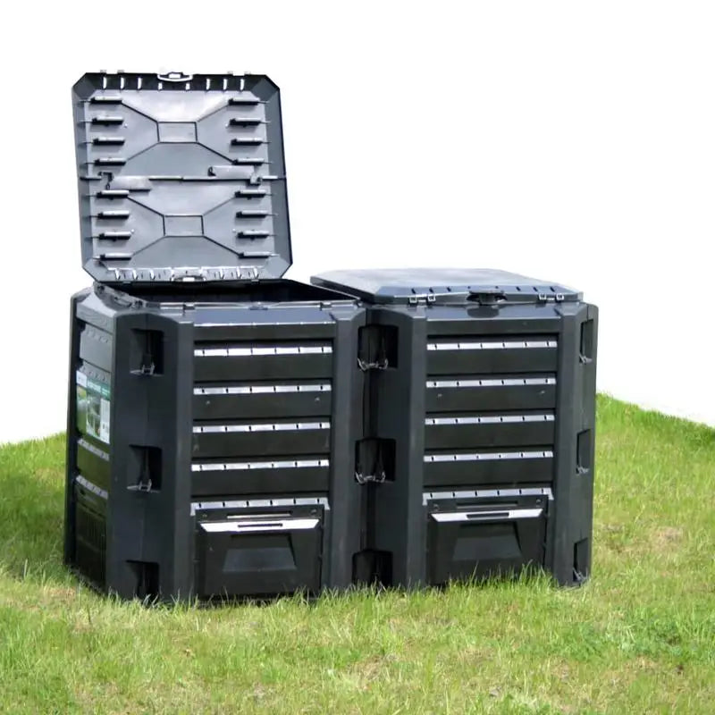 Composteur de Jardin 1200L Noir - Facile à Nettoyer et Écologique