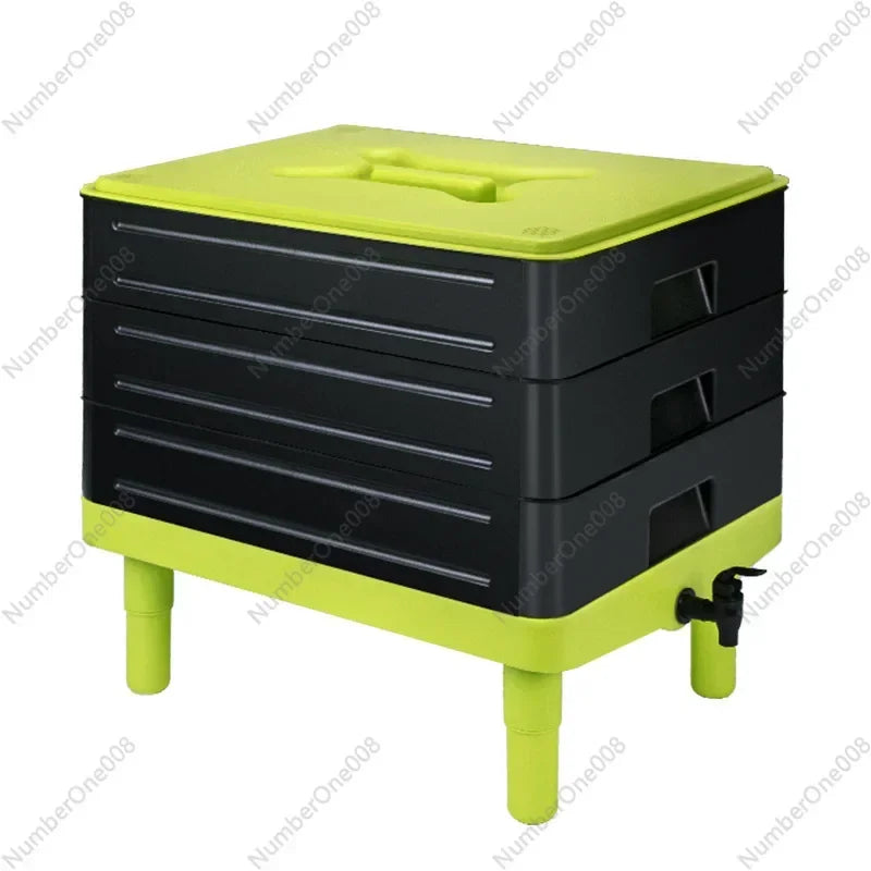 Composteur de Jardin Noir - Bac à Compost Domestique pour Déchets Organiques