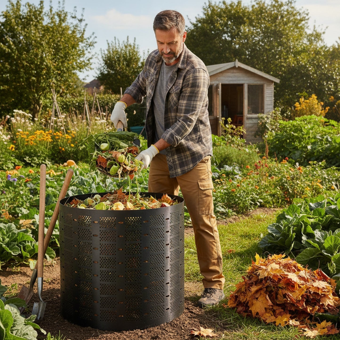 Composteur de Jardin 220 Gal / 1000L - Montage Rapide & Grande Capacité en HDPE