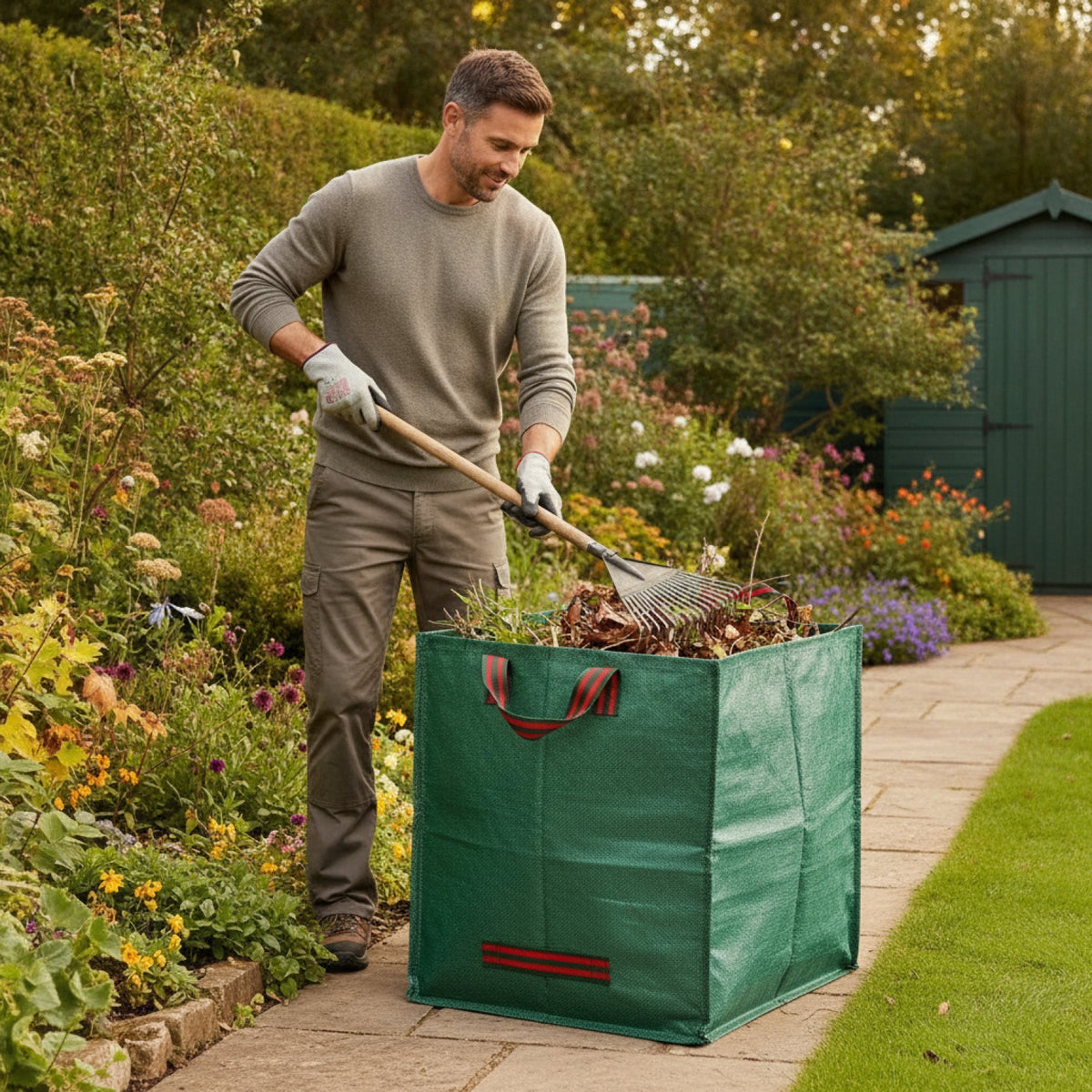 Sac Poubelle Pliable 72 Gallons (30L) pour Jardin et Déchets Verts