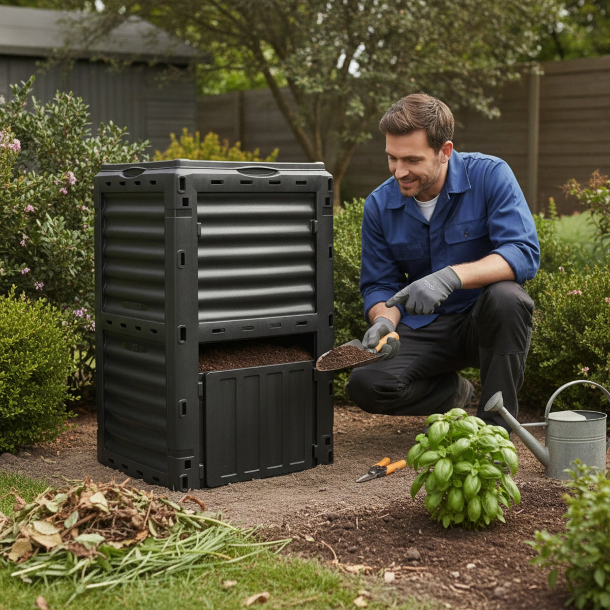 Composteur de Jardin Extérieur 300L : Bac Écologique pour Déchets Organiques