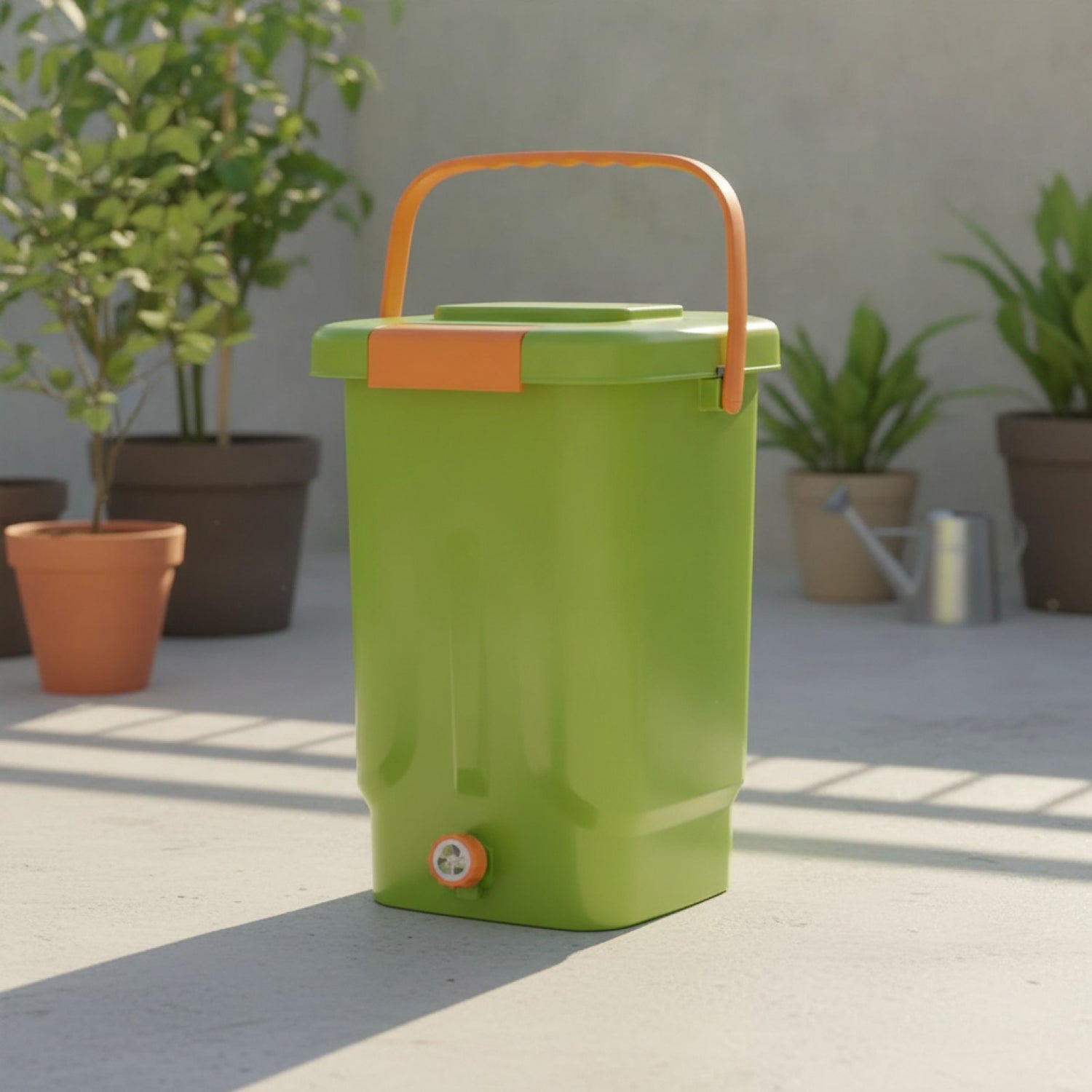 Composteur de Jardin et Cuisine 22L - Bac de Fermentation Réutilisable en Plastique Robuste