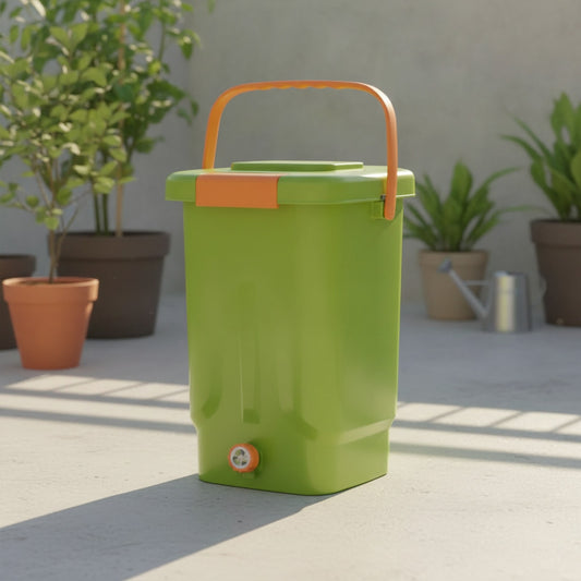 Composteur de Jardin et Cuisine 22L - Bac de Fermentation Réutilisable en Plastique Robuste