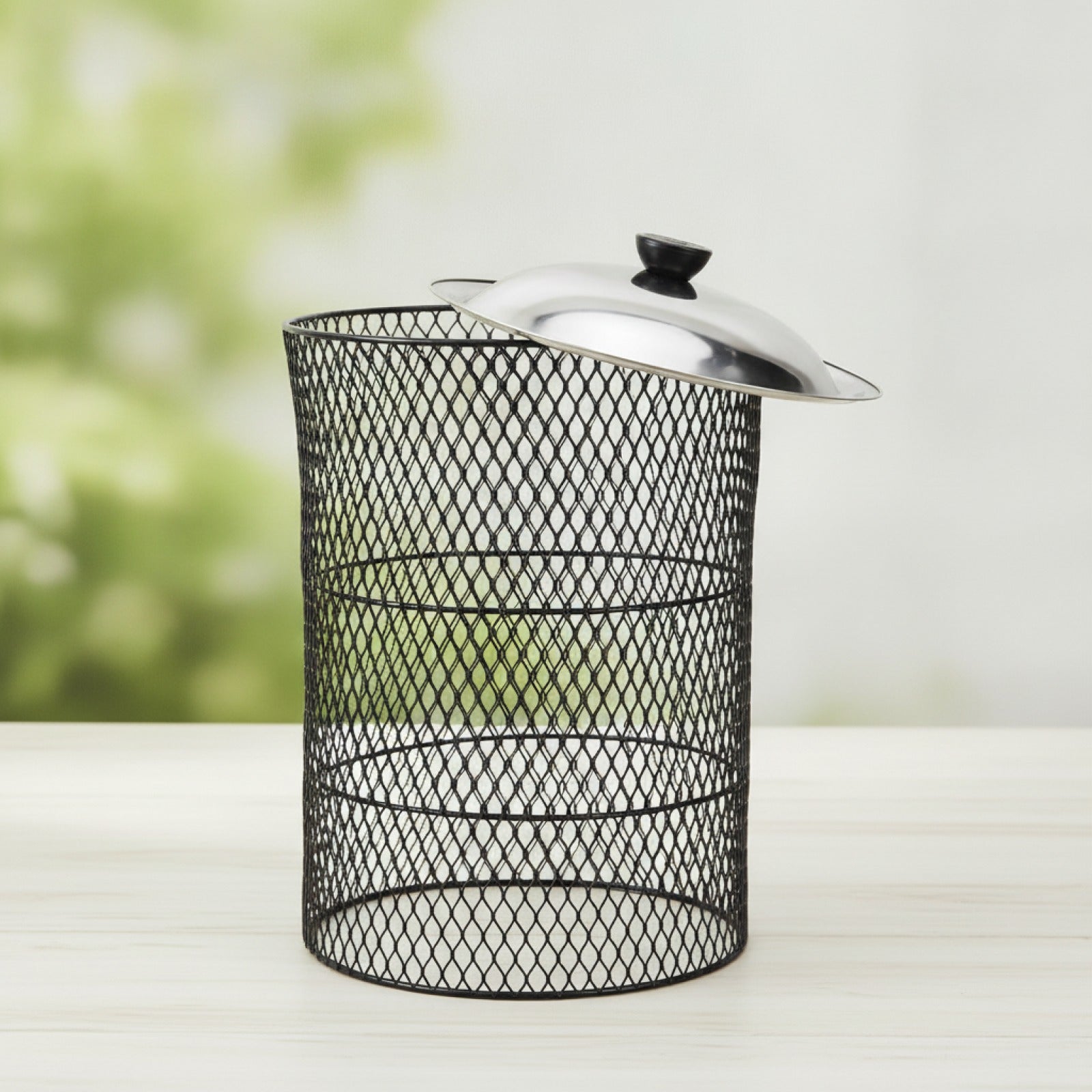 Set 2 Composteurs de Jardin en Métal avec Couvercle - Poubelle Extérieure Efficace