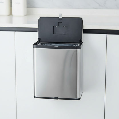 Poubelle de Cuisine en Acier Inoxydable 8L avec Couvercle - Design Suspendu et Anti-traces