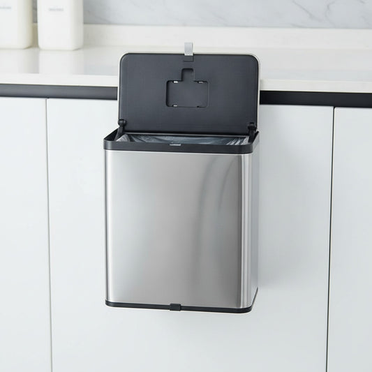 Poubelle de Cuisine en Acier Inoxydable 8L avec Couvercle - Design Suspendu et Anti-traces