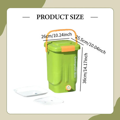 Composteur de Jardin et Cuisine 22L - Bac de Fermentation Réutilisable en Plastique Robuste