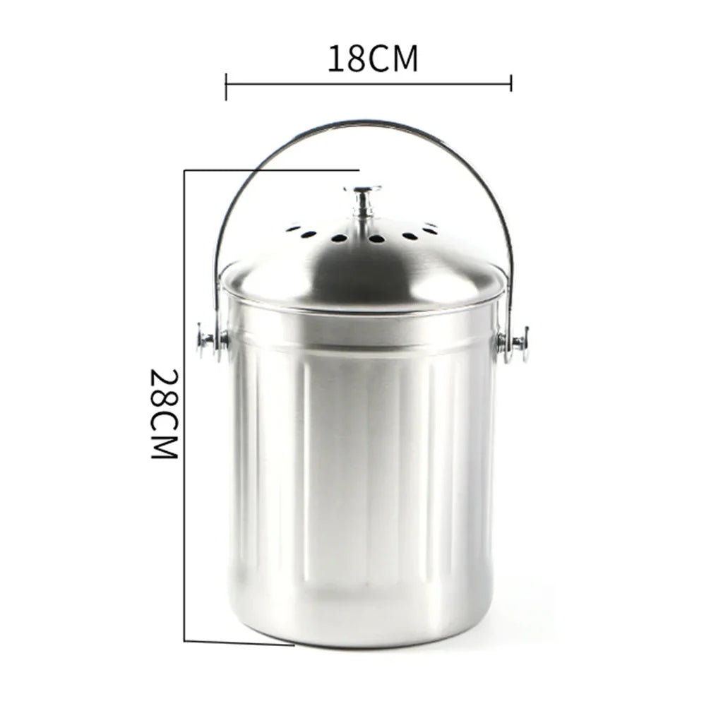 Seau Compost Cuisine Inox - Anti-Odeur & Écologique