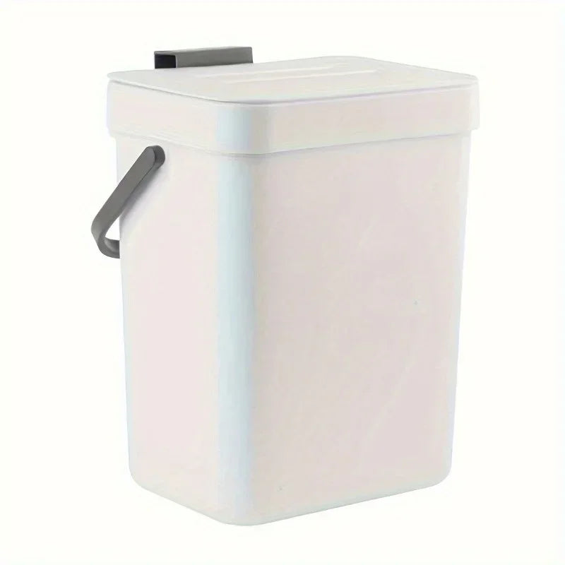Poubelle de Cuisine Compostable Suspendue avec Couvercle - 3L Noir ou Blanc