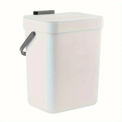 Poubelle de Cuisine Compostable Suspendue avec Couvercle - 3L Noir ou Blanc