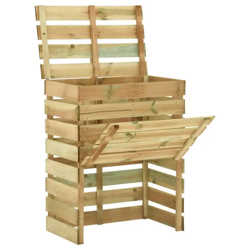 Composteur de jardin en bois de pin traité 80x50x100 cm