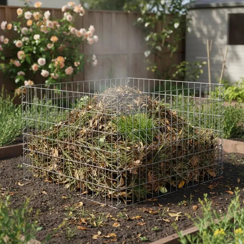 Composteur de Jardin Carré en Bois - Capacité 50 Gallons - Gris