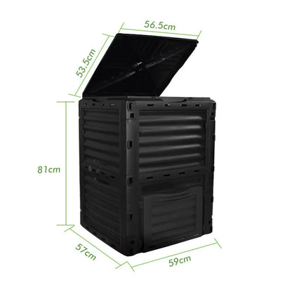 Composteur Vertical 300L pour Jardin et Cour - Grande Capacité, Fermentation Organique