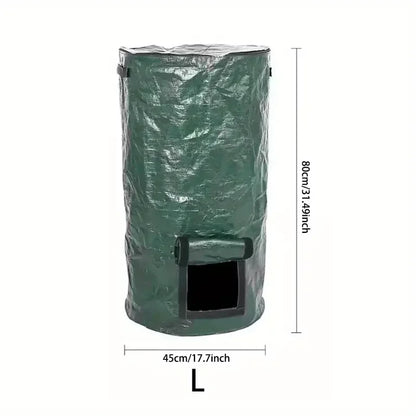 Sac Composteur de Jardin Pliable 120L avec Couvercle - Collecteur de Déchets Organiques Écologique