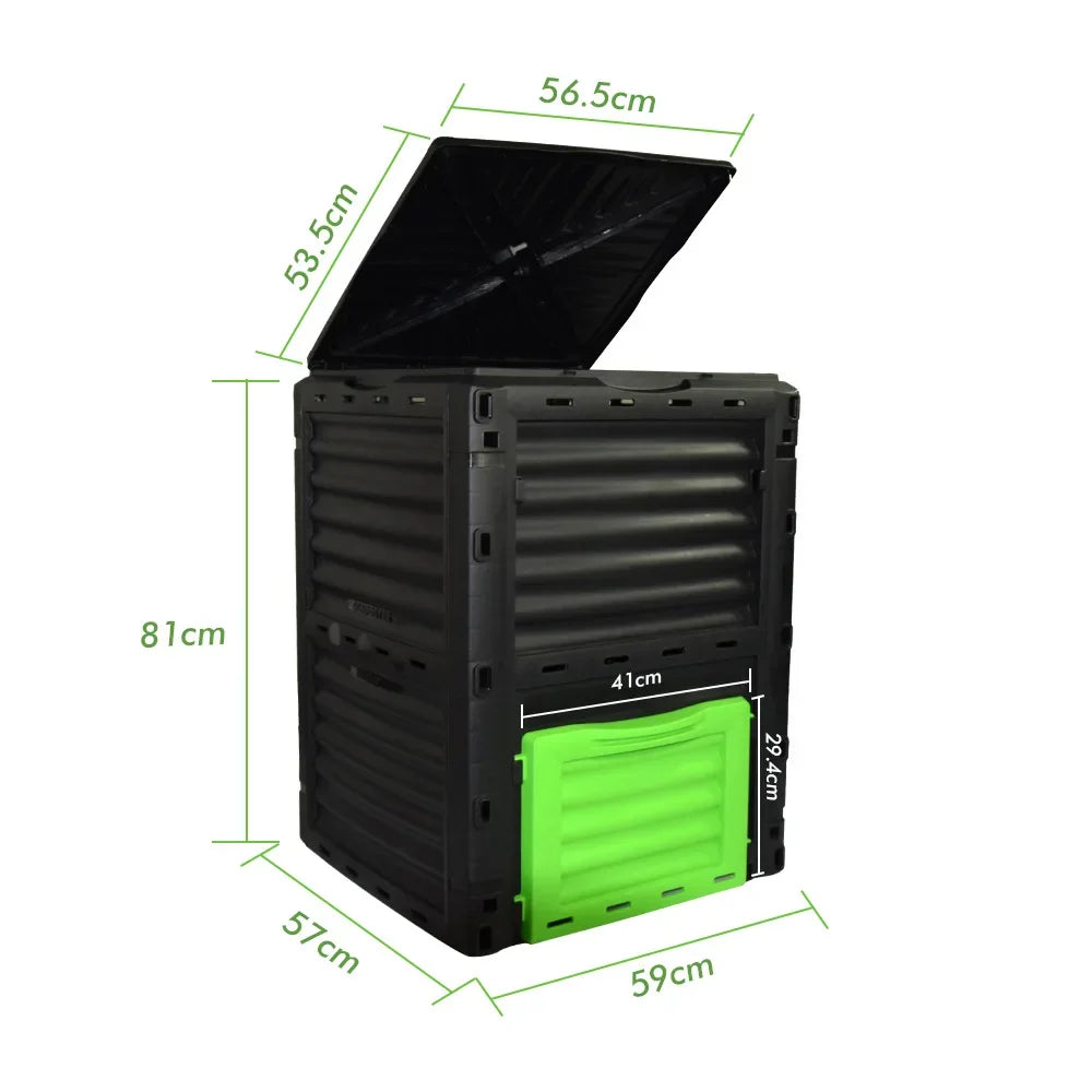 Composteur Vertical 300L pour Jardin et Cour - Grande Capacité, Fermentation Organique