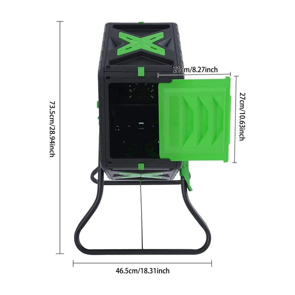 Composteur Rotatif 70L pour Jardin - Bac à Compostage Extérieur avec Rotation 360°