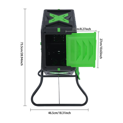 Composteur Rotatif 70L pour Jardin - Bac à Compostage Extérieur avec Rotation 360°