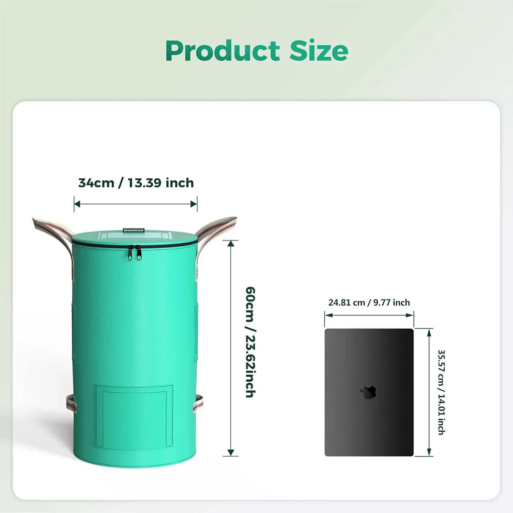 Sac de jardin réutilisable 32 Gallons - Sac de déchets verts pliable et respirant avec 4 poignées