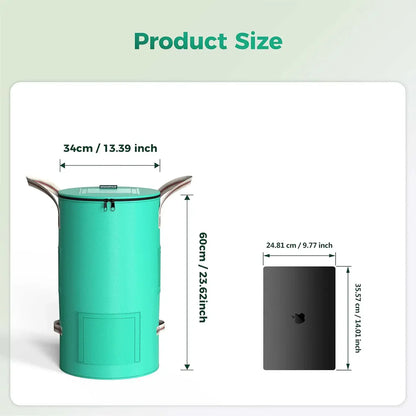 Sac de jardin réutilisable 32 Gallons - Sac de déchets verts pliable et respirant avec 4 poignées