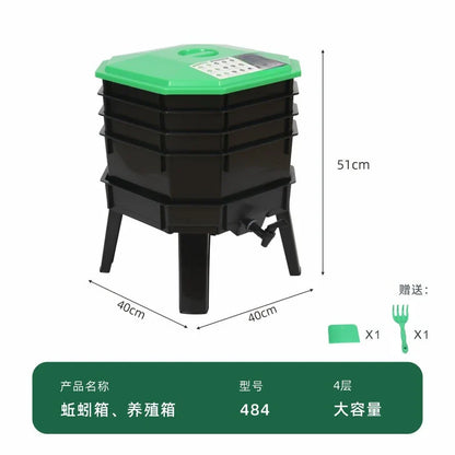 Composteur de jardin à grande capacité pour lombricompostage et déchets alimentaires