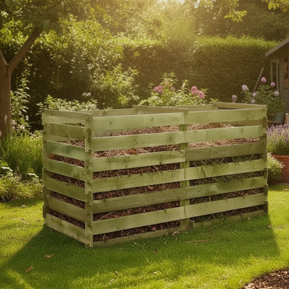 Composteur en Bois de Pin Imprégné 180x90x90 cm - Idéal pour le Jardin
