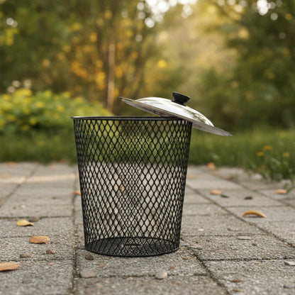 Set 2 Composteurs de Jardin en Métal avec Couvercle - Poubelle Extérieure Efficace