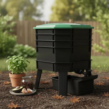 Composteur de jardin multicouche pour déchets alimentaires et lombricompostage