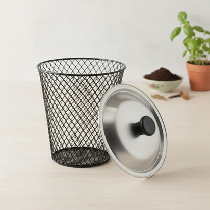 Lot de 2 Composteurs de Vers en Métal avec Couvercle - Pour Déchets de Cuisine et Jardin