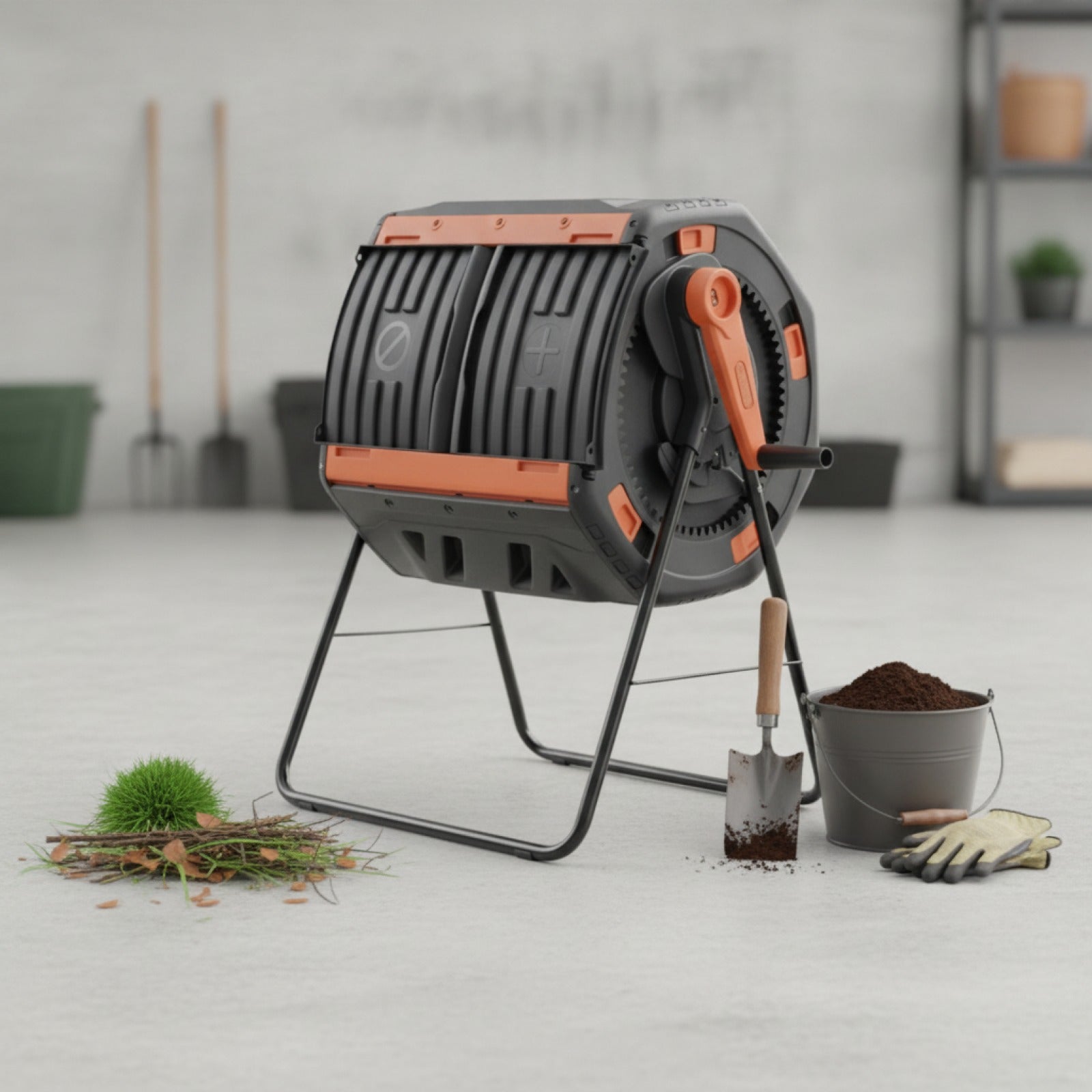 Composteur Rotatif 160L Anti-Corrosion : Compostage Facile et Rapide pour Jardin