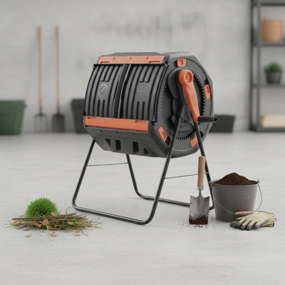 Composteur Rotatif 160L Anti-Corrosion : Compostage Facile et Rapide pour Jardin
