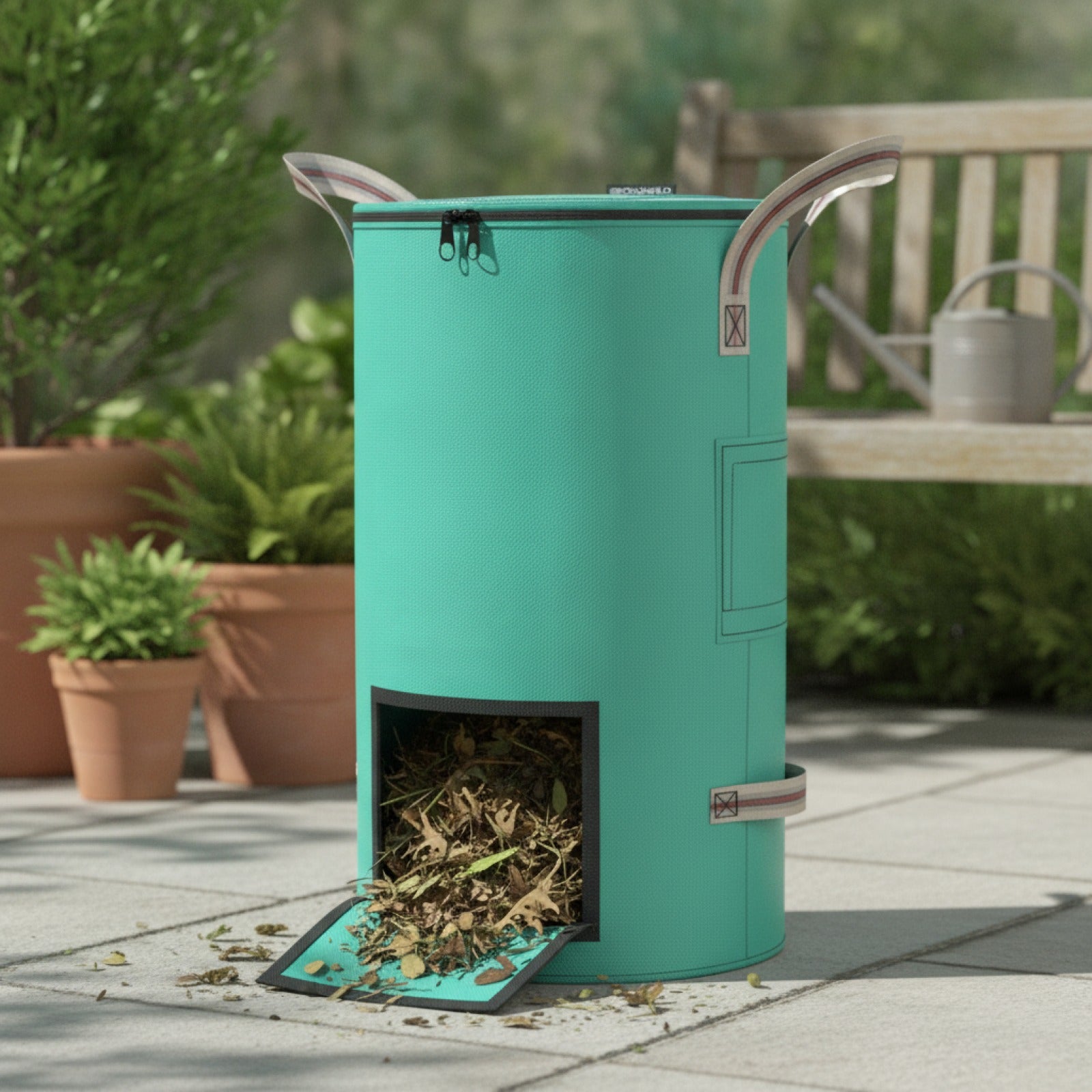 Sac de jardin réutilisable 32 Gallons - Sac de déchets verts pliable et respirant avec 4 poignées