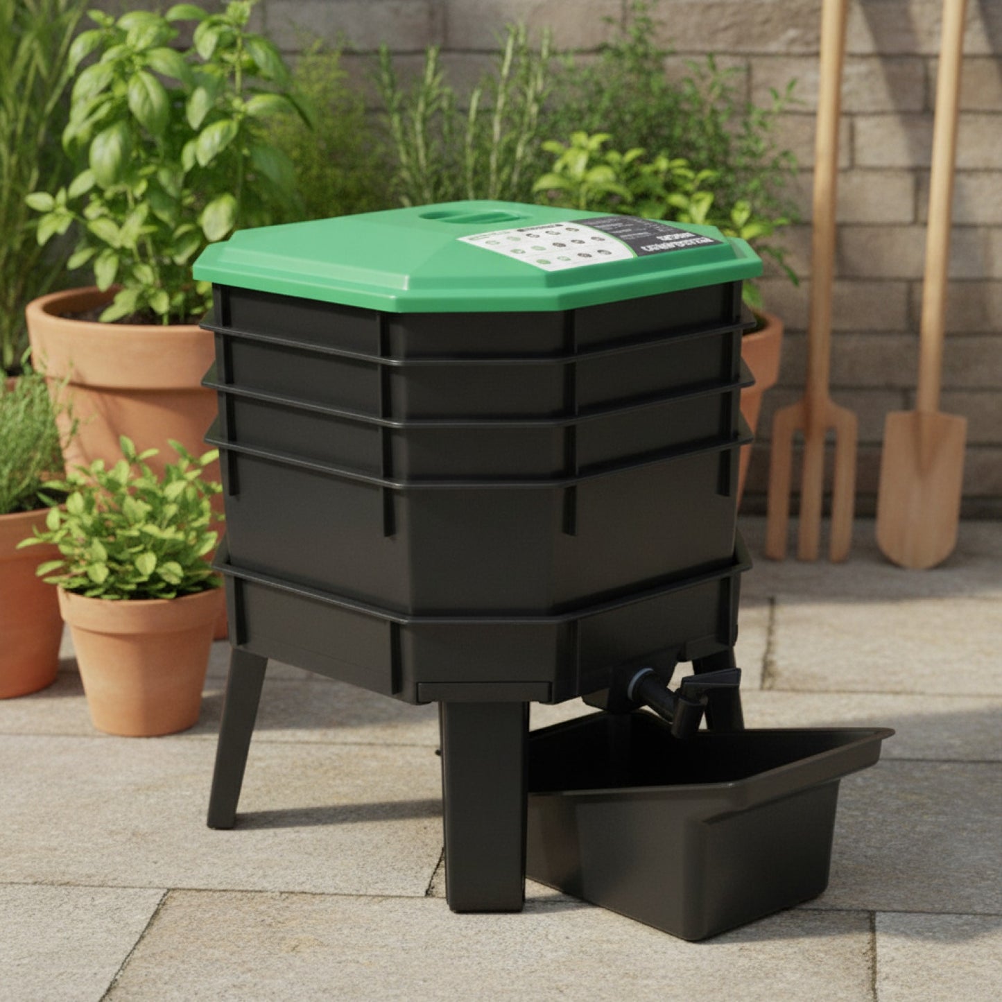 Composteur de Jardin en Plastique pour Déchets Alimentaires - Fermentation Organique