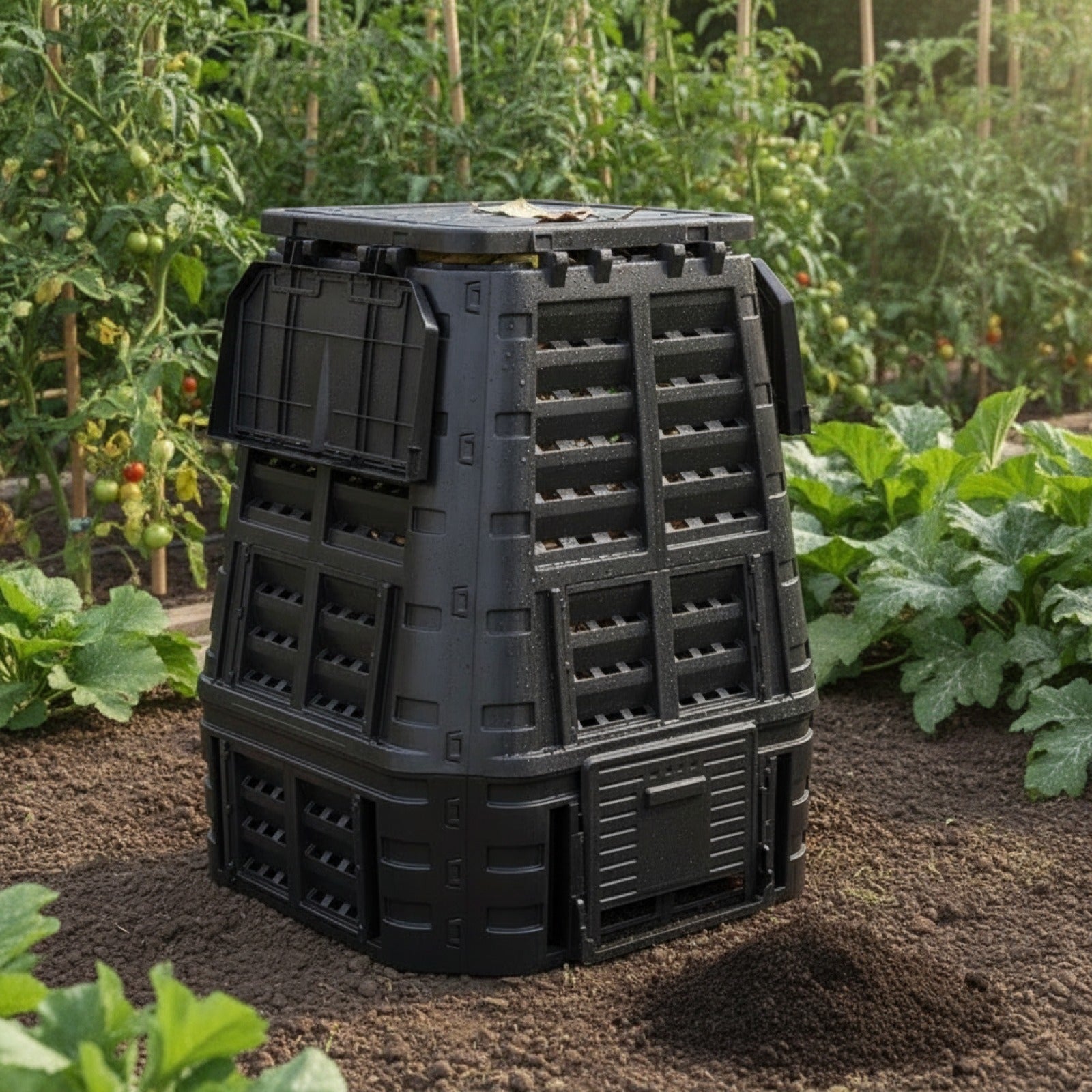 Composteur de Jardin en Bois Noir 740L - Fabrication Française