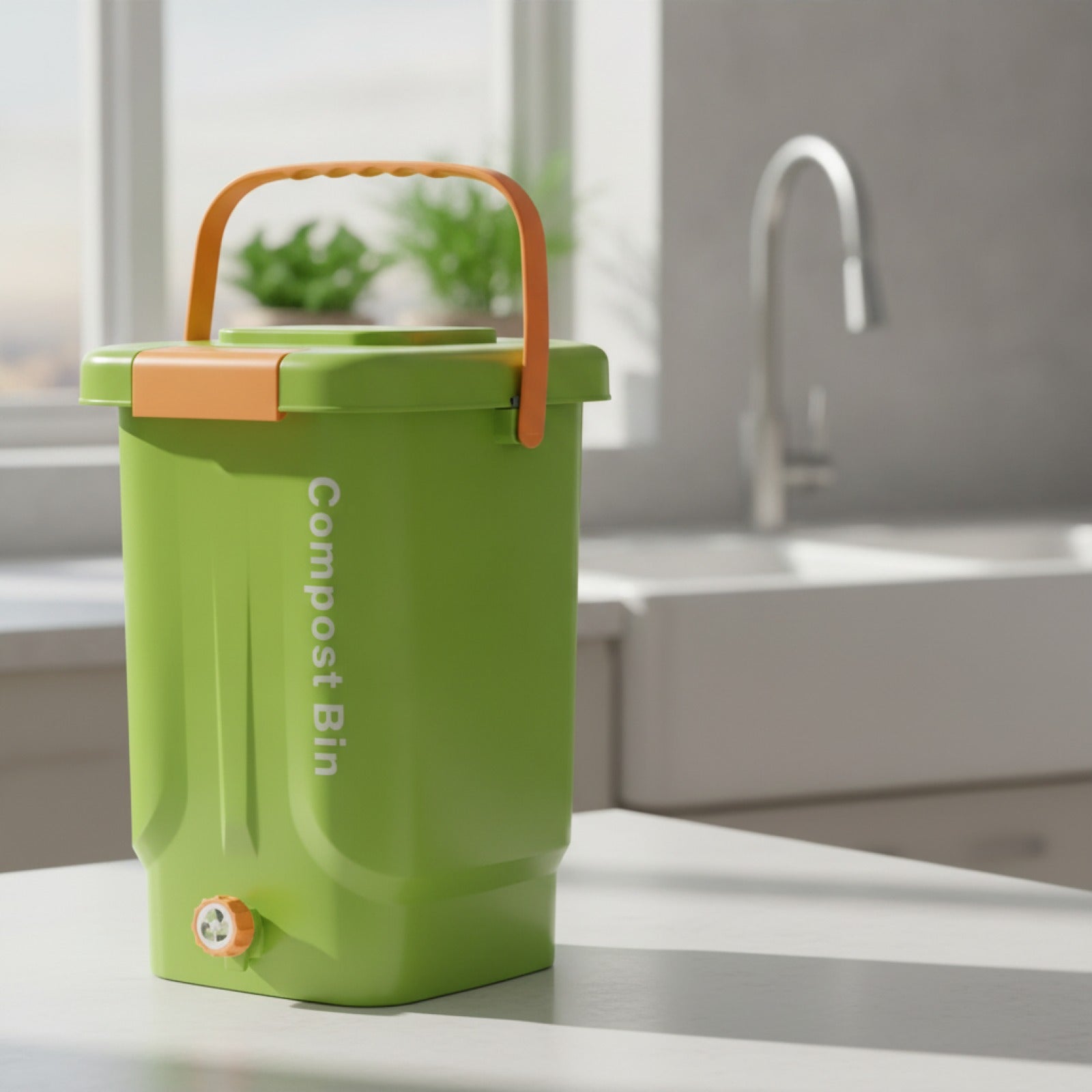 Composteur de Jardin et Cuisine 22L - Bac de Fermentation Réutilisable en Plastique Robuste