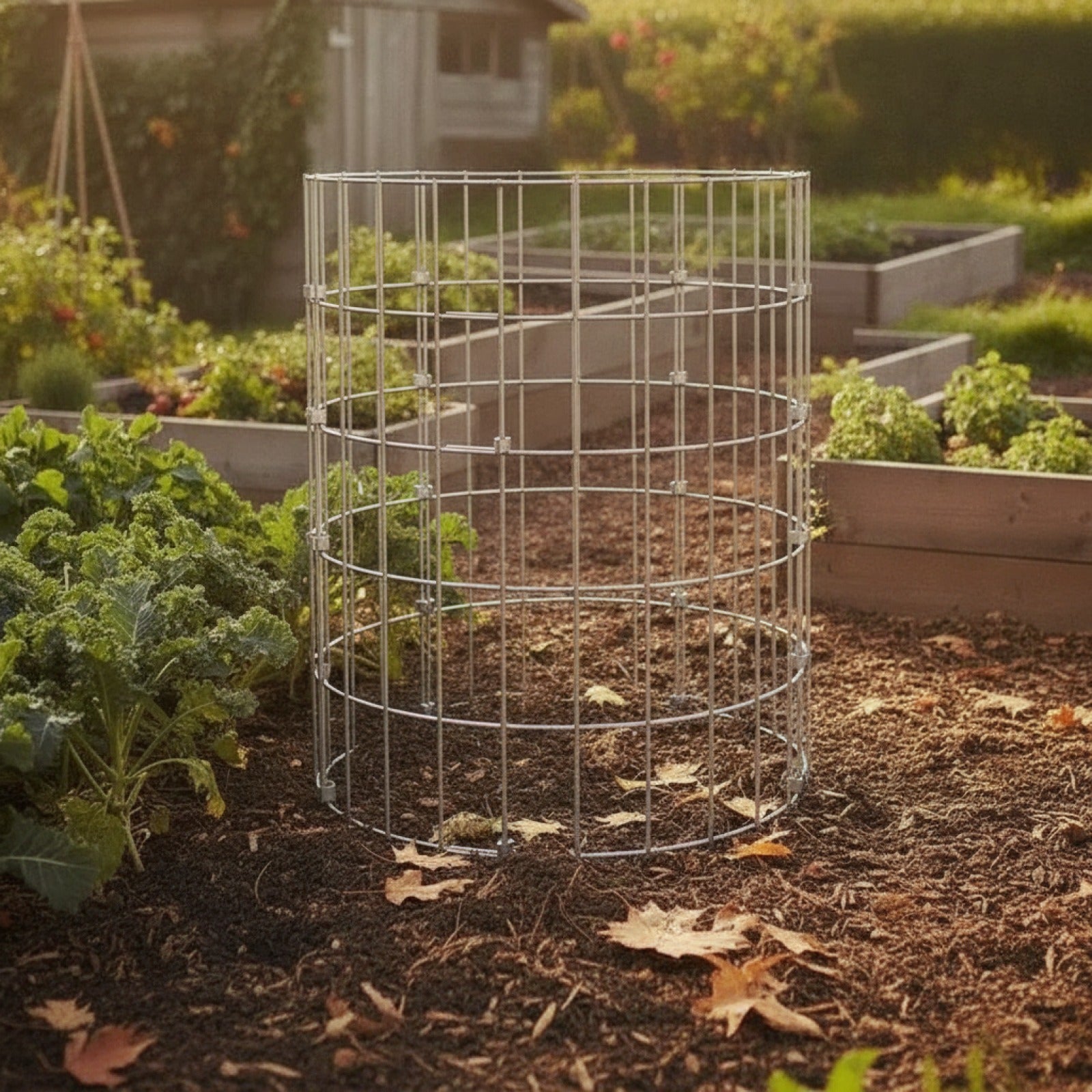 Composteur de Jardin Carré 50x50 cm en Acier Galvanisé - Idéal pour l'Extérieur