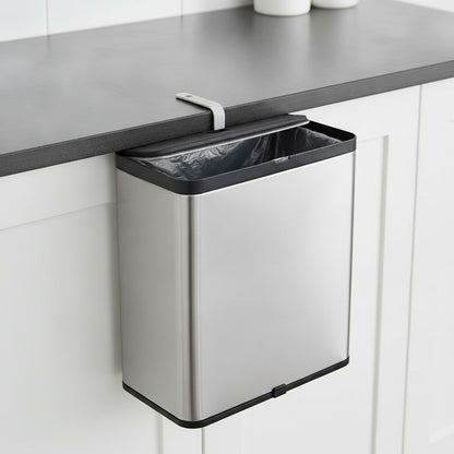 Poubelle de Cuisine en Acier Inoxydable 8L avec Couvercle - Design Suspendu et Anti-traces