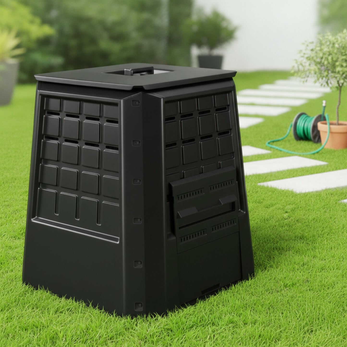 Composteur de Jardin GOFLAME 380L - Thermique, Aéré et Rapide en Polypropylène