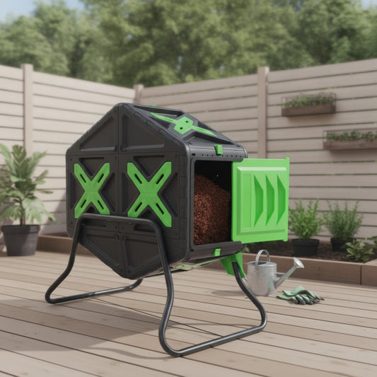 Composteur Rotatif 70L pour Jardin - Bac à Compostage Extérieur avec Rotation 360°
