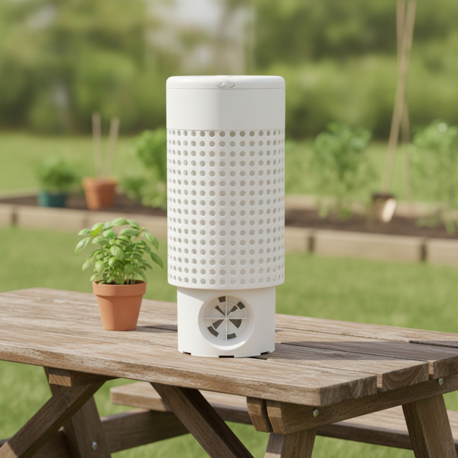 Composteur de jardin blanc en plastique avec couvercle - Idéal pour lombricompostage