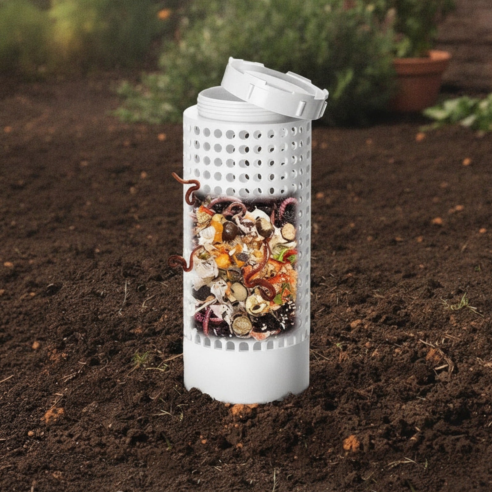 Composteur à vers PVC compact pour petits pots et jardin - Éco-responsable