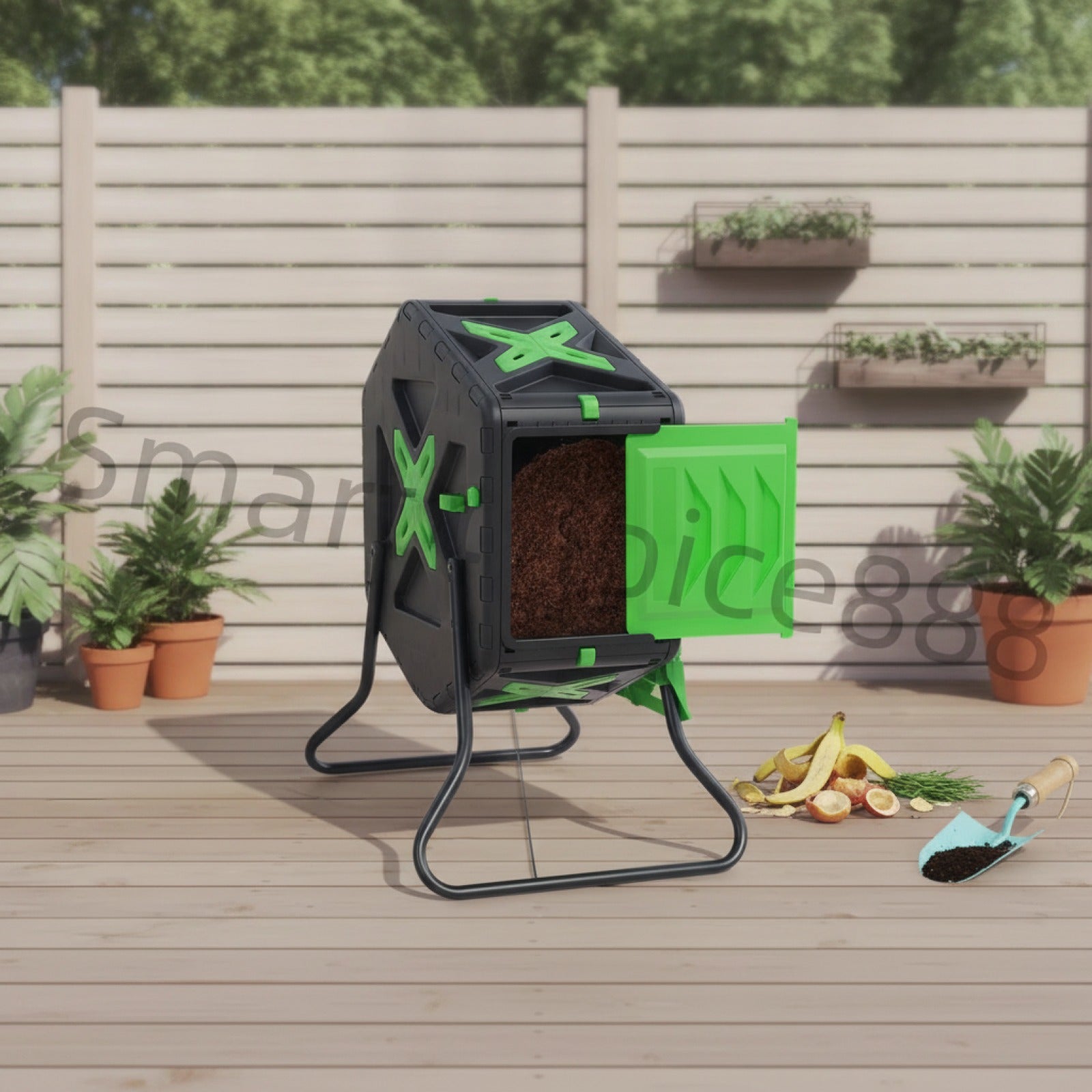 Composteur Rotatif 70L pour Jardin - Bac à Compostage Extérieur avec Rotation 360°