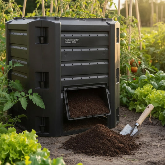 Bac à compost de jardin en bois 380L - Noir