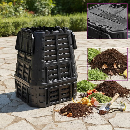 Composteur de Jardin en Bois Noir 740L - Fabrication Française