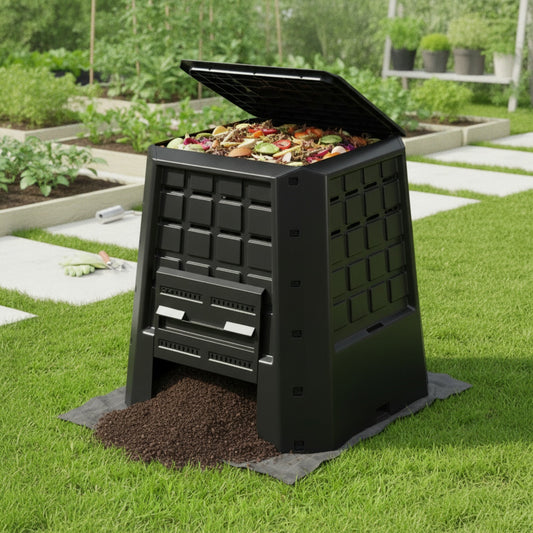 Composteur de Jardin GOFLAME 380L - Thermique, Aéré et Rapide en Polypropylène