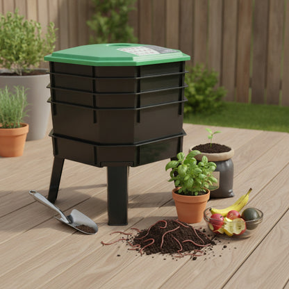Composteur de jardin multicouche pour déchets alimentaires et lombricompostage
