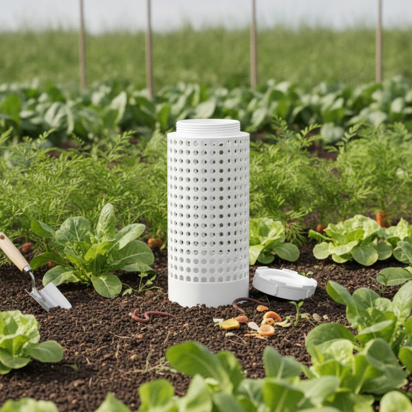Composteur de Jardin Enterré en Plastique - Idéal Lombricompostage & Potager