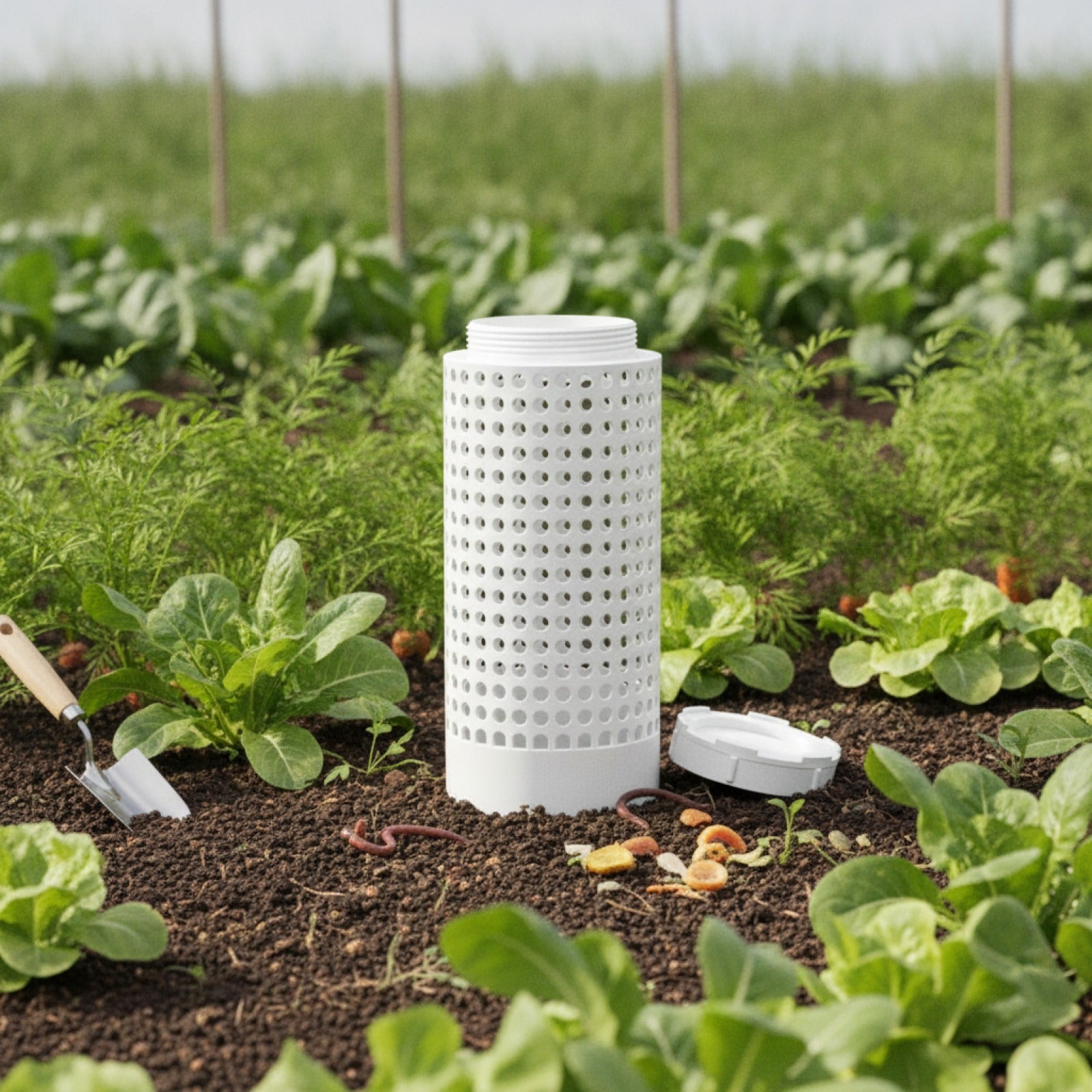 Composteur de Jardin Enterré en Plastique - Idéal Lombricompostage & Potager